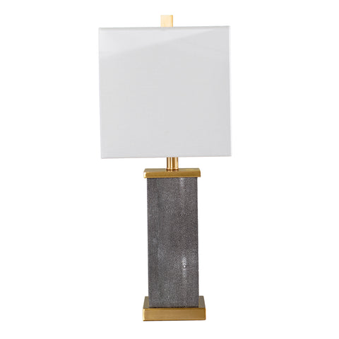 Image of Rectangular table lamp w/ linen shade Image 3