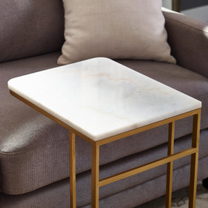 Glam C-table with marble tabletop Image 2