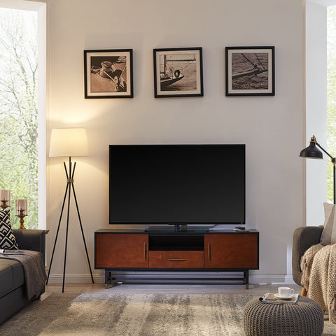 Low profile TV stand with storage Image 1