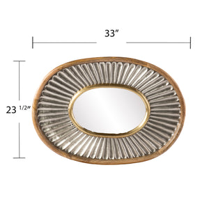Oval mirror w/ handcrafted frame Image 6