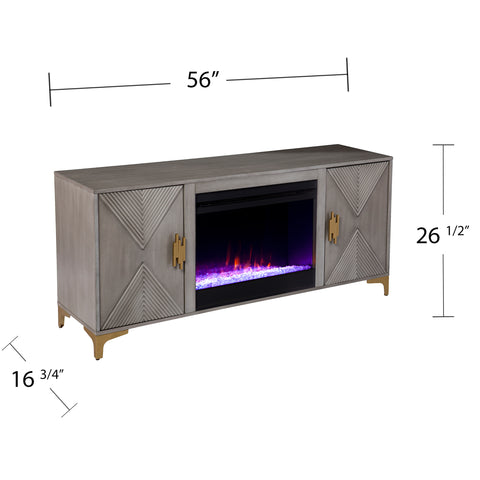Image of Color changing fireplace console w/ storage Image 8
