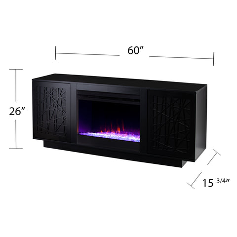 Image of Low-profile media cabinet w/ color changing fireplace Image 9