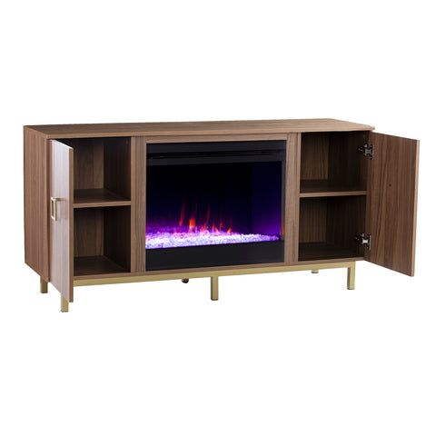 Image of Media cabinet w/ electric fireplace Image 8