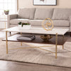 Two-tier coffee table w/ faux travertine marble top Image 1