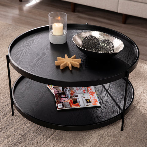 Image of Round coffee table w/ storage Image 2