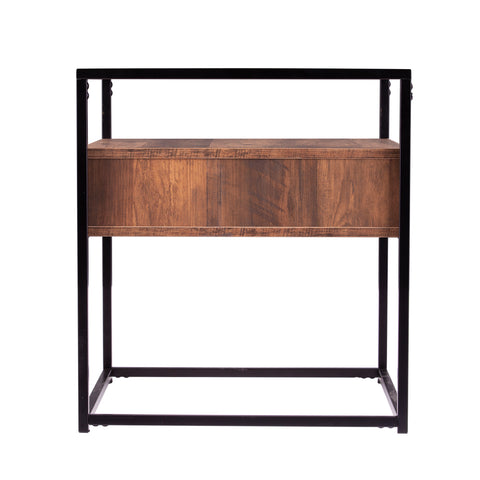 Image of Olivern Glass-Top End Table w/ Storage