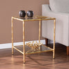 Square side table w/ glass storage Image 1