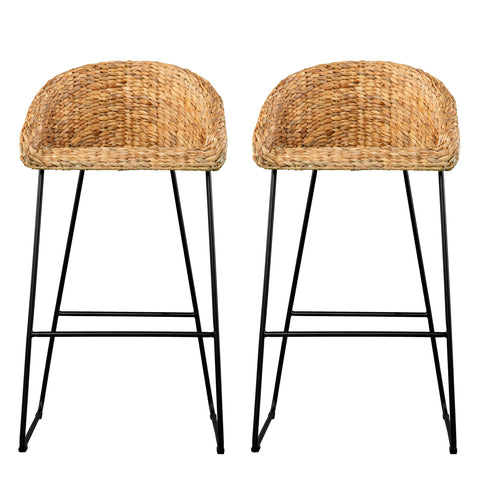 Image of Pair of water hyacinth bar stools Image 3