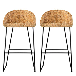 Pair of water hyacinth bar stools Image 3
