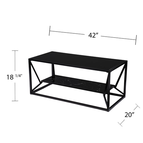 Image of Rectangular coffee table with glass top Image 7