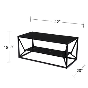 Rectangular coffee table with glass top Image 7