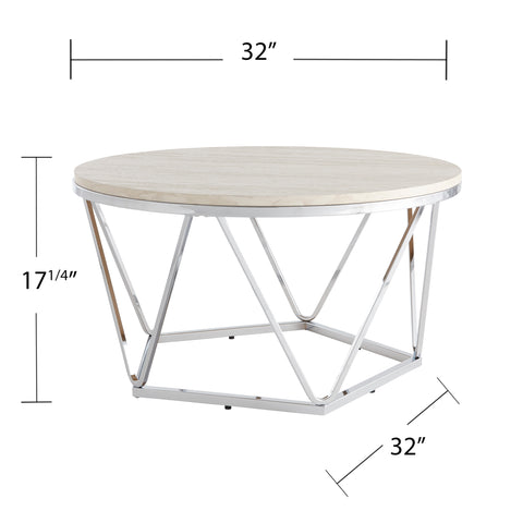 Image of Faux stone round cocktail table Image 7