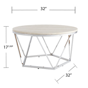Faux stone round cocktail table Image 7