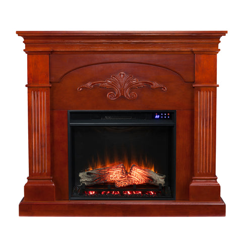 Image of Sicilian Touch Screen Electric Fireplace - Mahogany