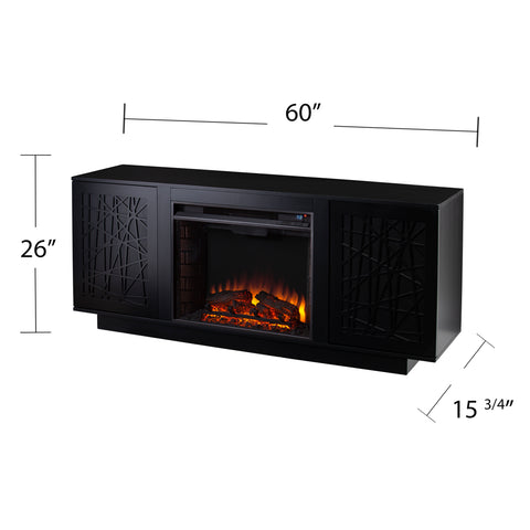 Image of Low-profile media cabinet w/ electric fireplace Image 9