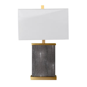 Rectangular table lamp w/ linen shade Image 7
