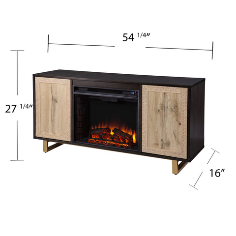 Image of Modern electric fireplace w/ storage Image 8