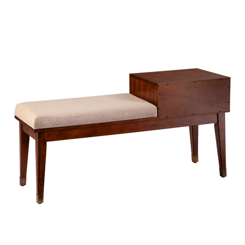 Image of Retro upholstered bench with storage Image 7