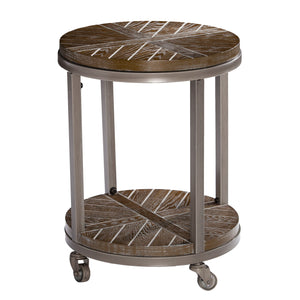Goes anywhere round side table w/ display shelf Image 3