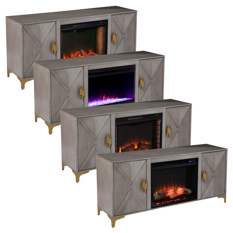 Image of Color changing fireplace console w/ storage Image 9