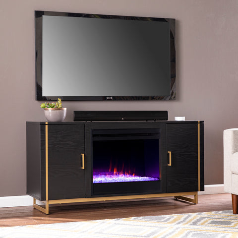 Image of Low-profile media fireplace w/ color changing flames Image 1