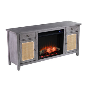 Fireplace media console w/ storage Image 4