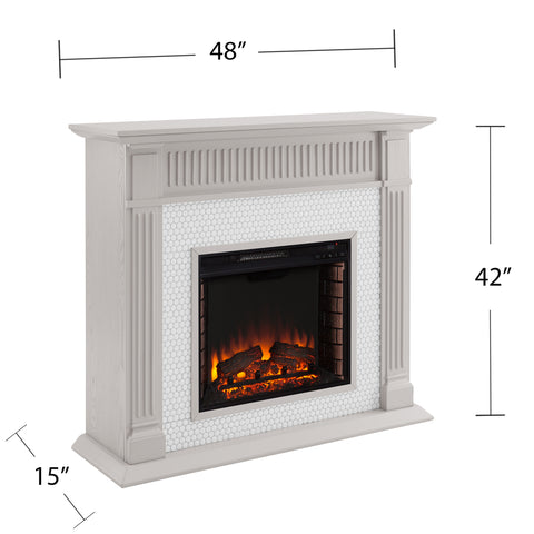 Image of Fireplace mantel w/ ceramic tile surround Image 2