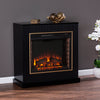 Modern electric fireplace w/ gold trim Image 1