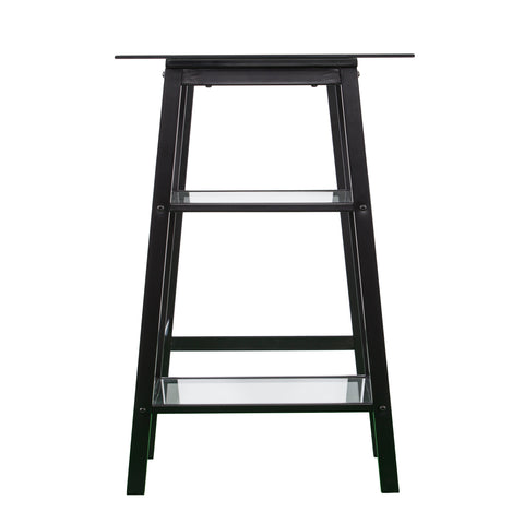 Image of Simple sawhorse desk w/ wide-beveled glass top Image 7