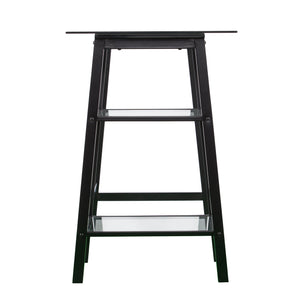 Simple sawhorse desk w/ wide-beveled glass top Image 7