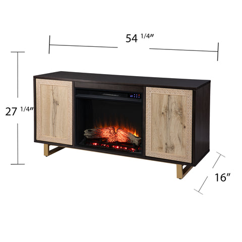 Image of Modern electric fireplace w/ media storage Image 8