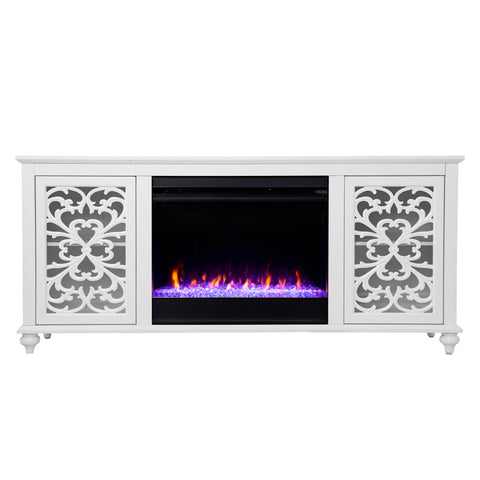 Image of Low-profile media console w/ color changing fireplace Image 3