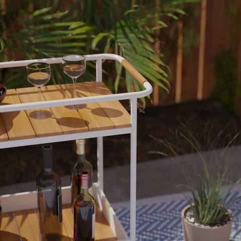 Image of Modern indoor/outdoor beverage trolley w/ storage Image 2