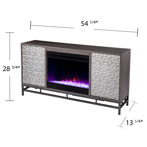 Image of Color changing electric fireplace w/ media storage Image 9
