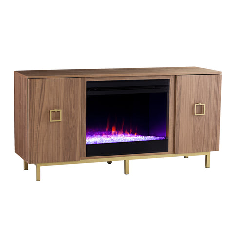Image of Media cabinet w/ electric fireplace Image 6