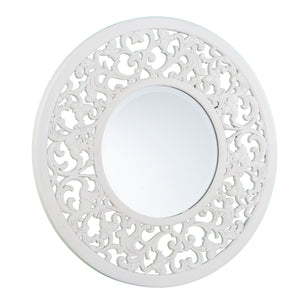 Round mirror with decorative trim Image 4