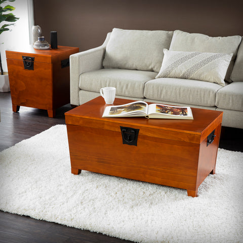 Trunk style coffee table with storage Image 1