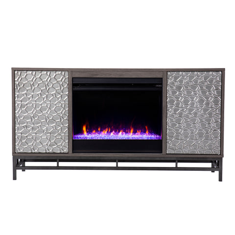 Image of Color changing electric fireplace w/ media storage Image 4