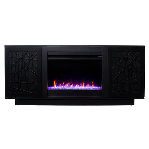 Image of Low-profile media cabinet w/ color changing fireplace Image 3