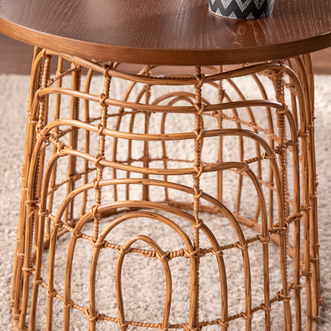 Image of Eclectic woven side table Image 2
