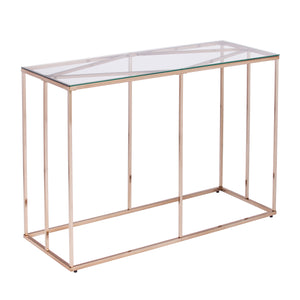 Modern console table w/ glass top Image 4