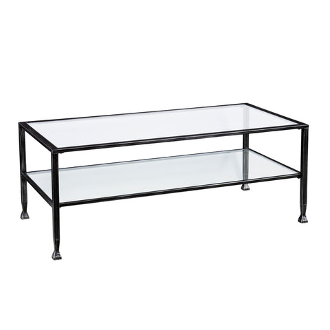 Image of Simple metal and glass coffee table Image 4