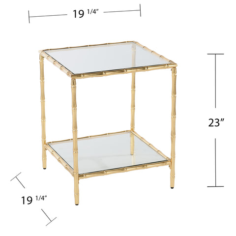Image of Square side table w/ glass storage Image 6