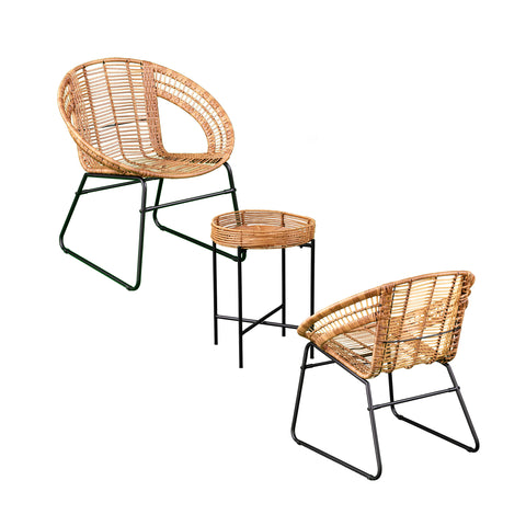 Image of 3-piece conversation set with 2 modern outdoor chairs and 1 end table Image 5