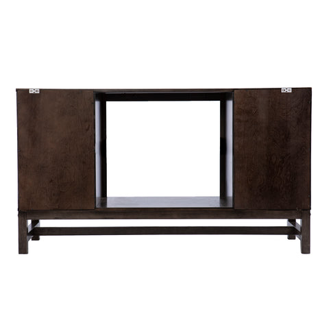 Fireplace media console w/ textured doors Image 6
