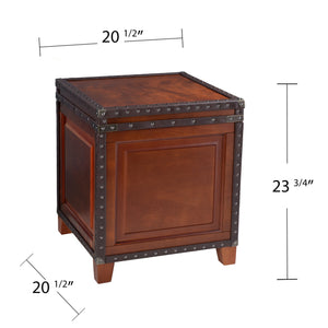 Trunk style end table w/ storage Image 10