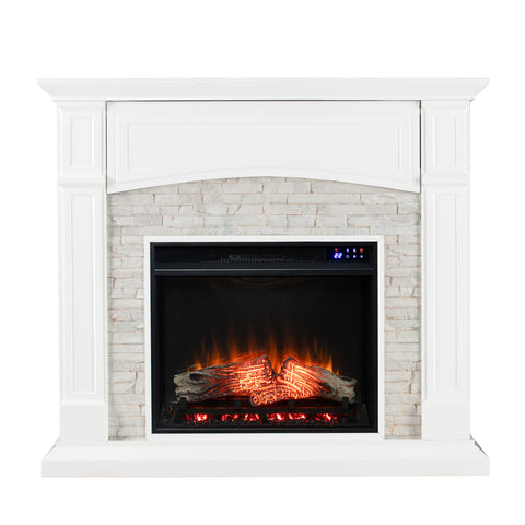 Image of Seneca Electric Touch Screen Media Fireplace - White