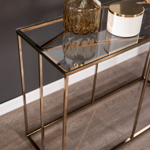 Image of Modern console table w/ glass top Image 2