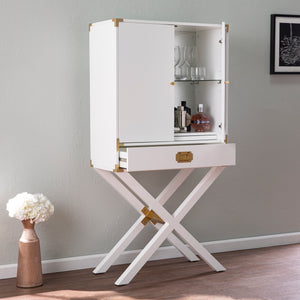 Sleek bar cabinet w/ gold accents Image 4
