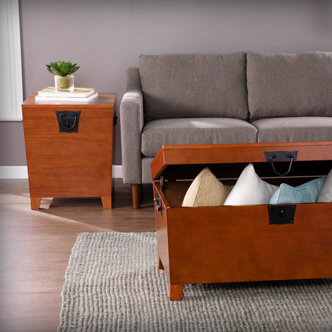 Trunk style coffee table with storage Image 10